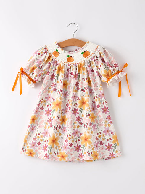 halloween-thanksgiving-pumpkin-embroidery-smack-floral-baby-girl-dress Rylee Faith Designs - Sophia's StyleDress-1